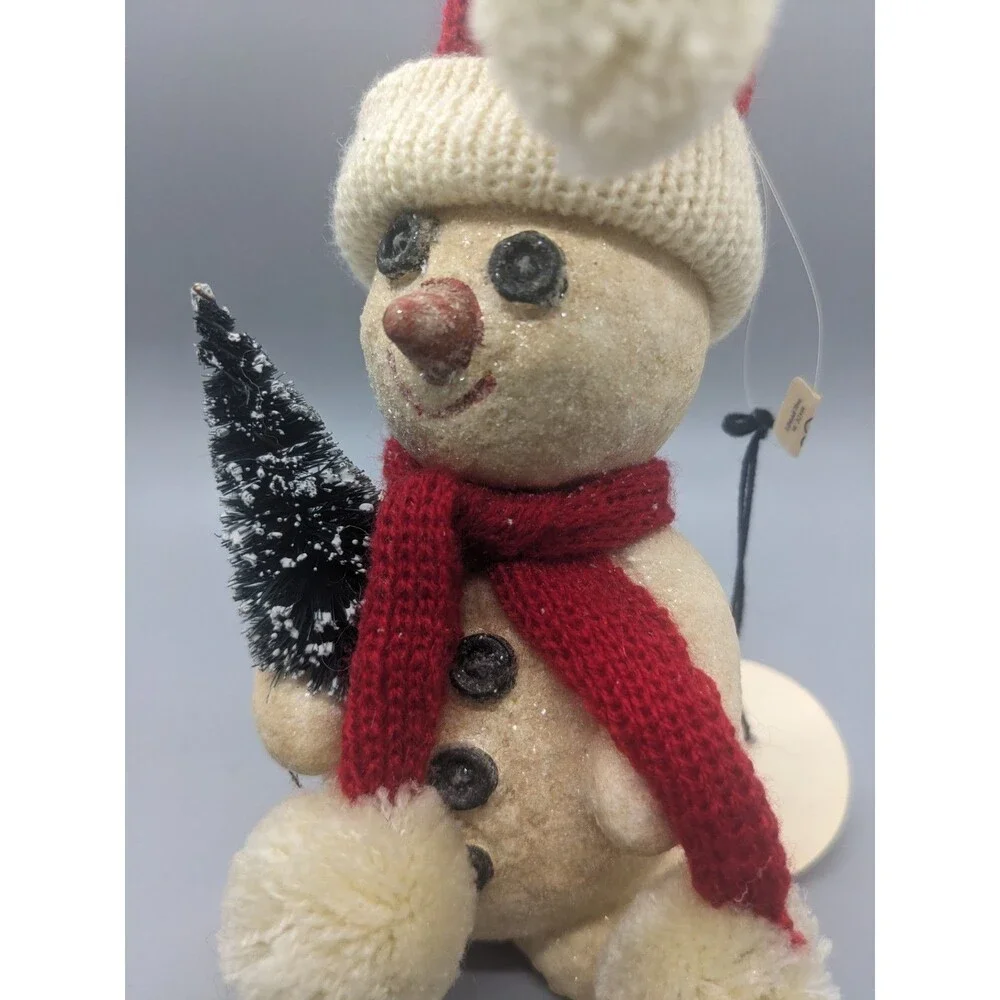 Dept 56 Christmas Ornament Billy Buttons Snowman Ornament Vintage Scarf Tree Hat